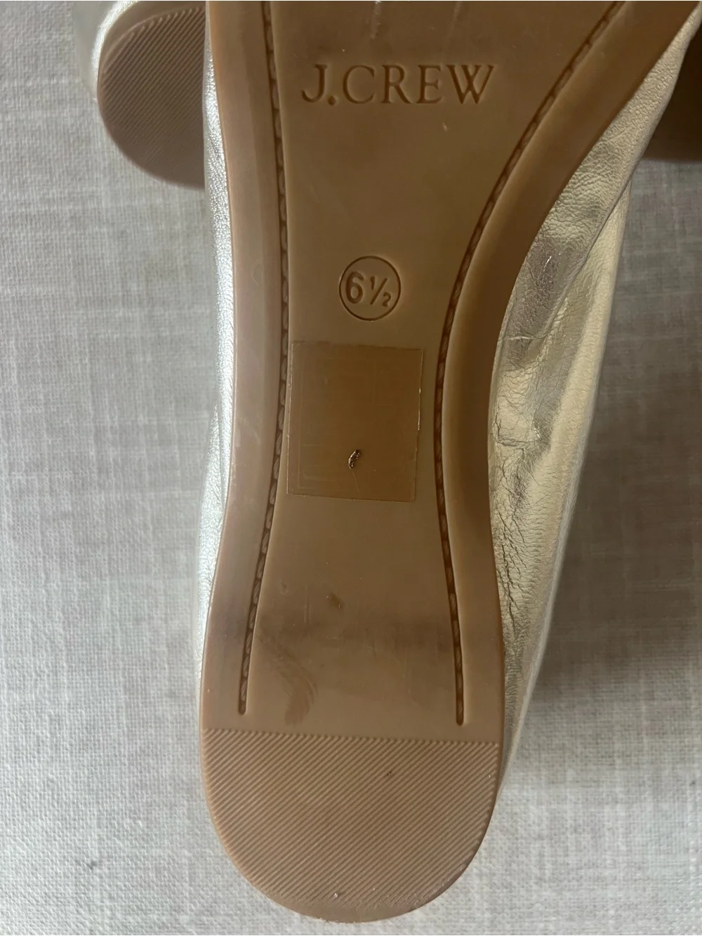 J. Crew Gold Metallic Ballet Flats, women’s 6.5, office, casual, quiet luxury